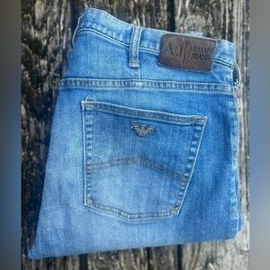 Armani J21 Button Fly Blue Classic Denim Regular Fit   36x32 Luxury Jeans E4
